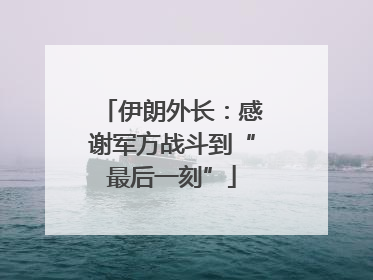 伊朗外长：感谢军方战斗到“最后一刻”