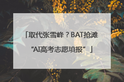 取代张雪峰？BAT抢滩“AI高考志愿填报”