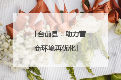 台前县：助力营商环境再优化