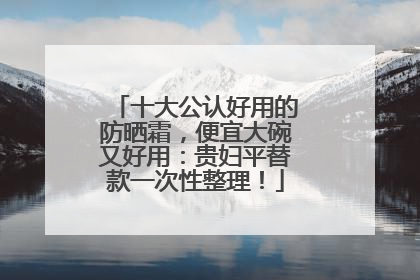 十大公认好用的防晒霜，便宜大碗又好用：贵妇平替款一次性整理！