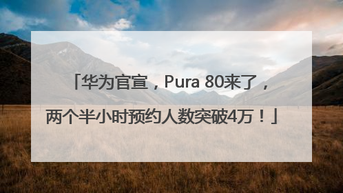 华为官宣，Pura 80来了，两个半小时预约人数突破4万！