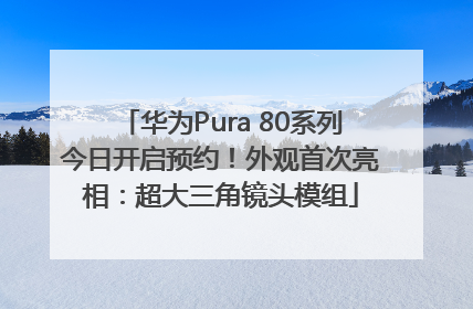 华为Pura 80系列今日开启预约！外观首次亮相：超大三角镜头模组