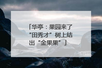 华亭：果园来了“田秀才”树上结出“金果果”
