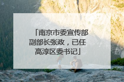南京市委宣传部副部长张政，已任高淳区委书记