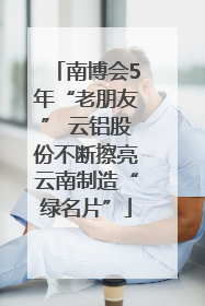 南博会5年“老朋友” 云铝股份不断擦亮云南制造“绿名片”