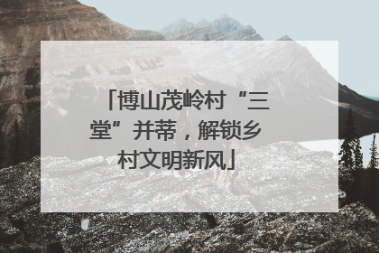 博山茂岭村“三堂”并蒂，解锁乡村文明新风