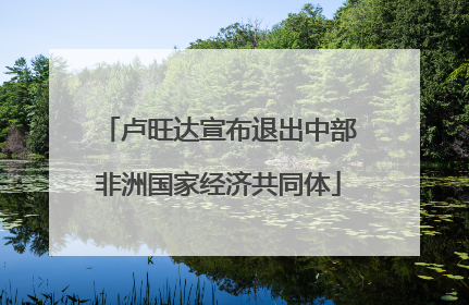 卢旺达宣布退出中部非洲国家经济共同体