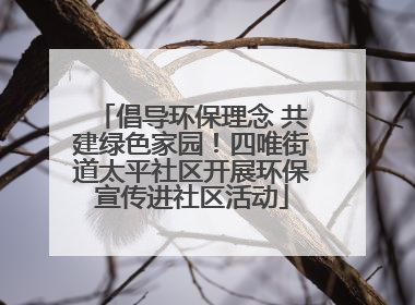倡导环保理念 共建绿色家园！四唯街道太平社区开展环保宣传进社区活动