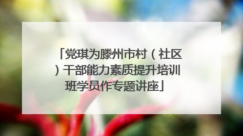 党琪为滕州市村（社区）干部能力素质提升培训班学员作专题讲座