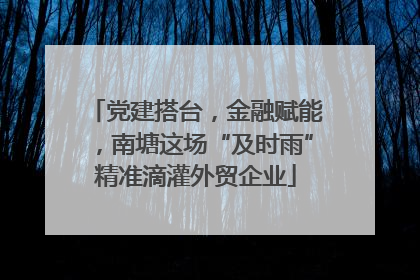 党建搭台，金融赋能，南塘这场“及时雨”精准滴灌外贸企业