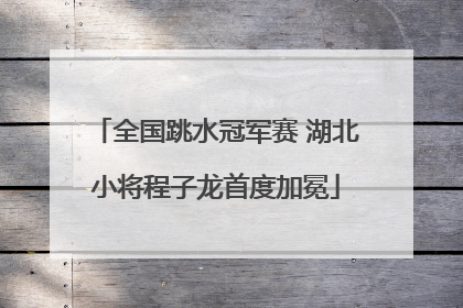 全国跳水冠军赛 湖北小将程子龙首度加冕
