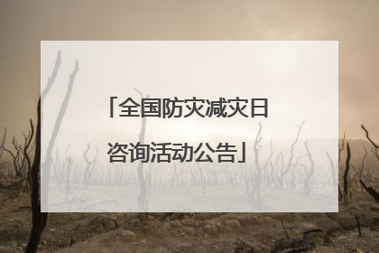 全国防灾减灾日咨询活动公告