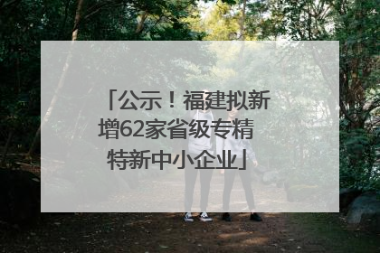 公示！福建拟新增62家省级专精特新中小企业