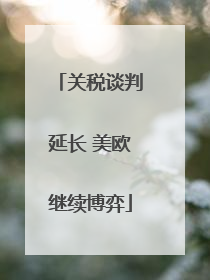 关税谈判延长 美欧继续博弈