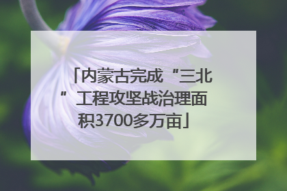 内蒙古完成“三北”工程攻坚战治理面积3700多万亩