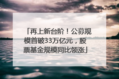 再上新台阶！公募规模首破33万亿元，股票基金规模同比领涨