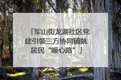 军山街龙湖社区党建引领三方协同铺就居民“暖心路”