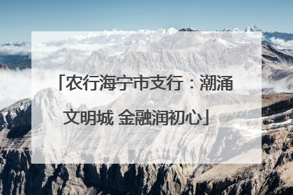 农行海宁市支行：潮涌文明城 金融润初心