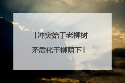 冲突始于老柳树 矛盾化于柳荫下