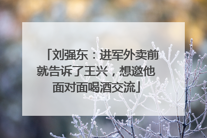 刘强东：进军外卖前就告诉了王兴，想邀他面对面喝酒交流