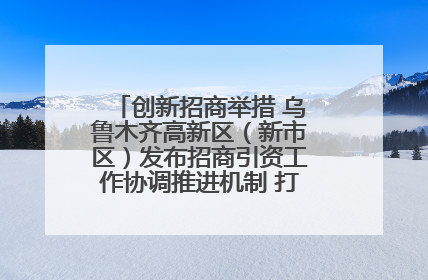 创新招商举措 乌鲁木齐高新区（新市区）发布招商引资工作协调推进机制 打造投资发展新高地