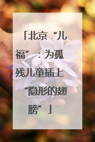 北京“儿福”：为孤残儿童插上“隐形的翅膀”