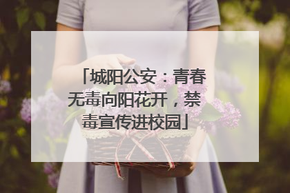 城阳公安：青春无毒向阳花开，禁毒宣传进校园