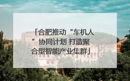 合肥推动“车机人”协同计划 打造聚合型智能产业集群