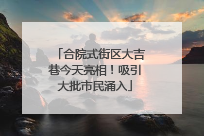 合院式街区大吉巷今天亮相！吸引大批市民涌入