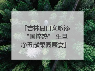 吉林夏日文旅添“国粹热” 生旦净丑献梨园盛宴