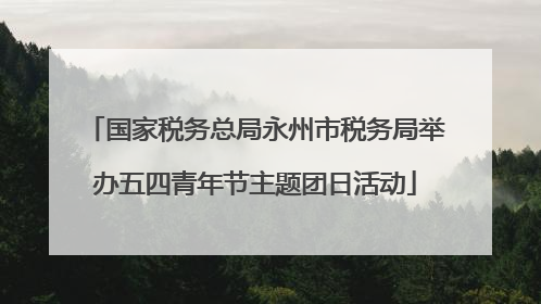 国家税务总局永州市税务局举办五四青年节主题团日活动
