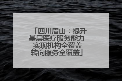 四川眉山：提升基层医疗服务能力 实现机构全覆盖转向服务全覆盖