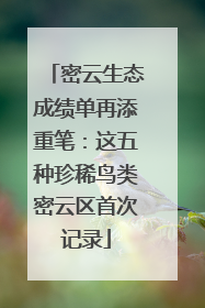 密云生态成绩单再添重笔：这五种珍稀鸟类密云区首次记录