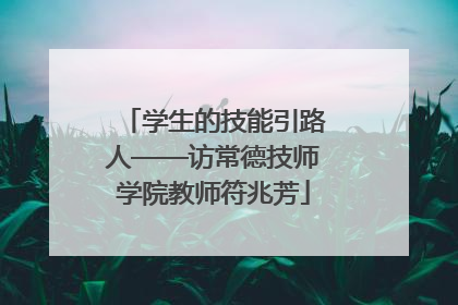 学生的技能引路人——访常德技师学院教师符兆芳