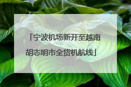 宁波机场新开至越南胡志明市全货机航线
