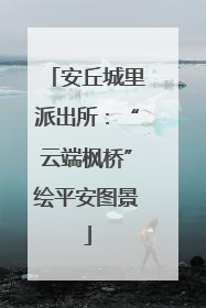 安丘城里派出所：“云端枫桥”绘平安图景