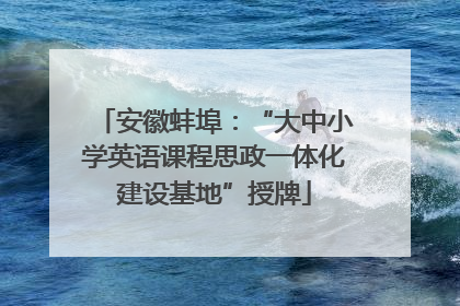 安徽蚌埠：“大中小学英语课程思政一体化建设基地”授牌