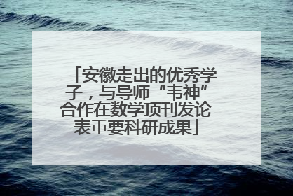 安徽走出的优秀学子，与导师“韦神”合作在数学顶刊发论表重要科研成果