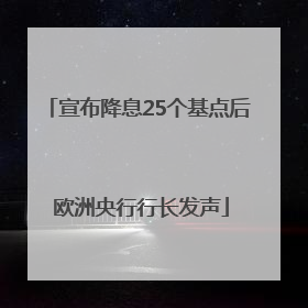 宣布降息25个基点后 欧洲央行行长发声