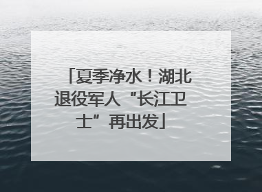 夏季净水！湖北退役军人“长江卫士”再出发