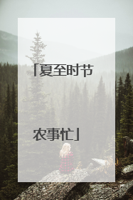 夏至时节农事忙