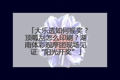 大乐透如何摇奖？顶呱刮怎么印刷？湖南体彩观摩团现场见证“阳光开奖”