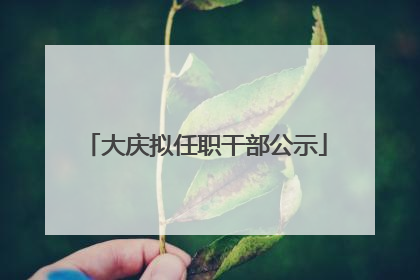 大庆拟任职干部公示