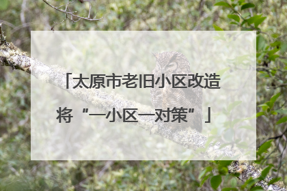 太原市老旧小区改造将“一小区一对策”