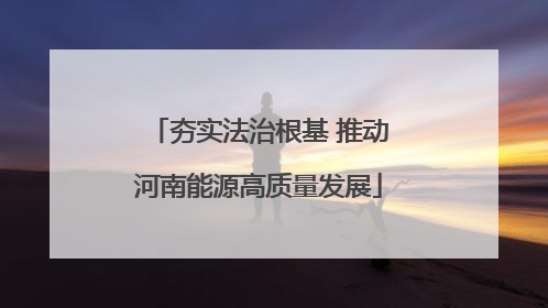 夯实法治根基 推动河南能源高质量发展
