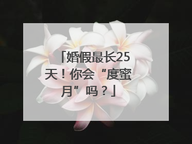 婚假最长25天！你会“度蜜月”吗？