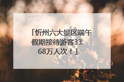 忻州六大景区端午假期接待游客33.68万人次！