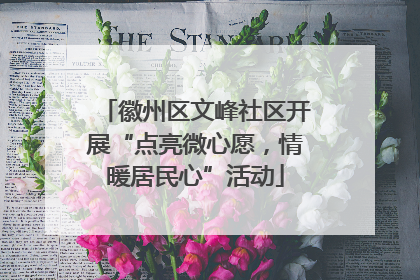 徽州区文峰社区开展“点亮微心愿，情暖居民心”活动
