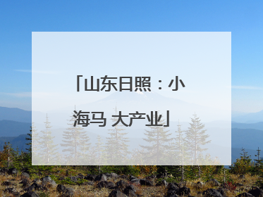 山东日照：小海马 大产业