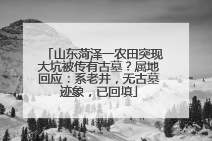 山东菏泽一农田突现大坑被传有古墓？属地回应：系老井，无古墓迹象，已回填